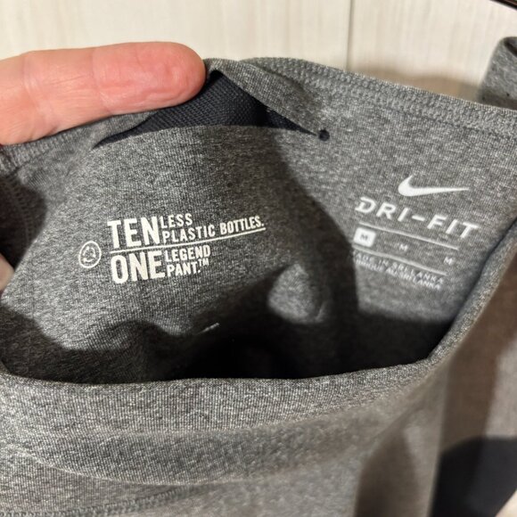 Women's Nike One Dri-Fit, Mesh Color-Block Training Leggings, Grey/Black, Sz M - Picture 3 of 7